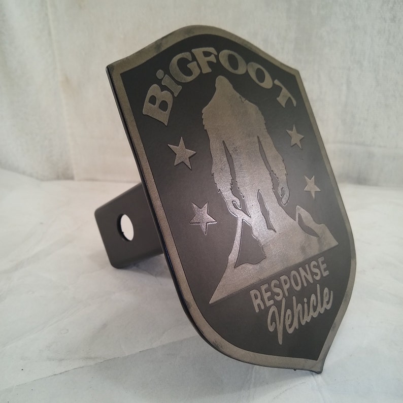 Bigfoot Response Vehicle Trailer Hitch Cover, Bigfoot Plaque Towing
