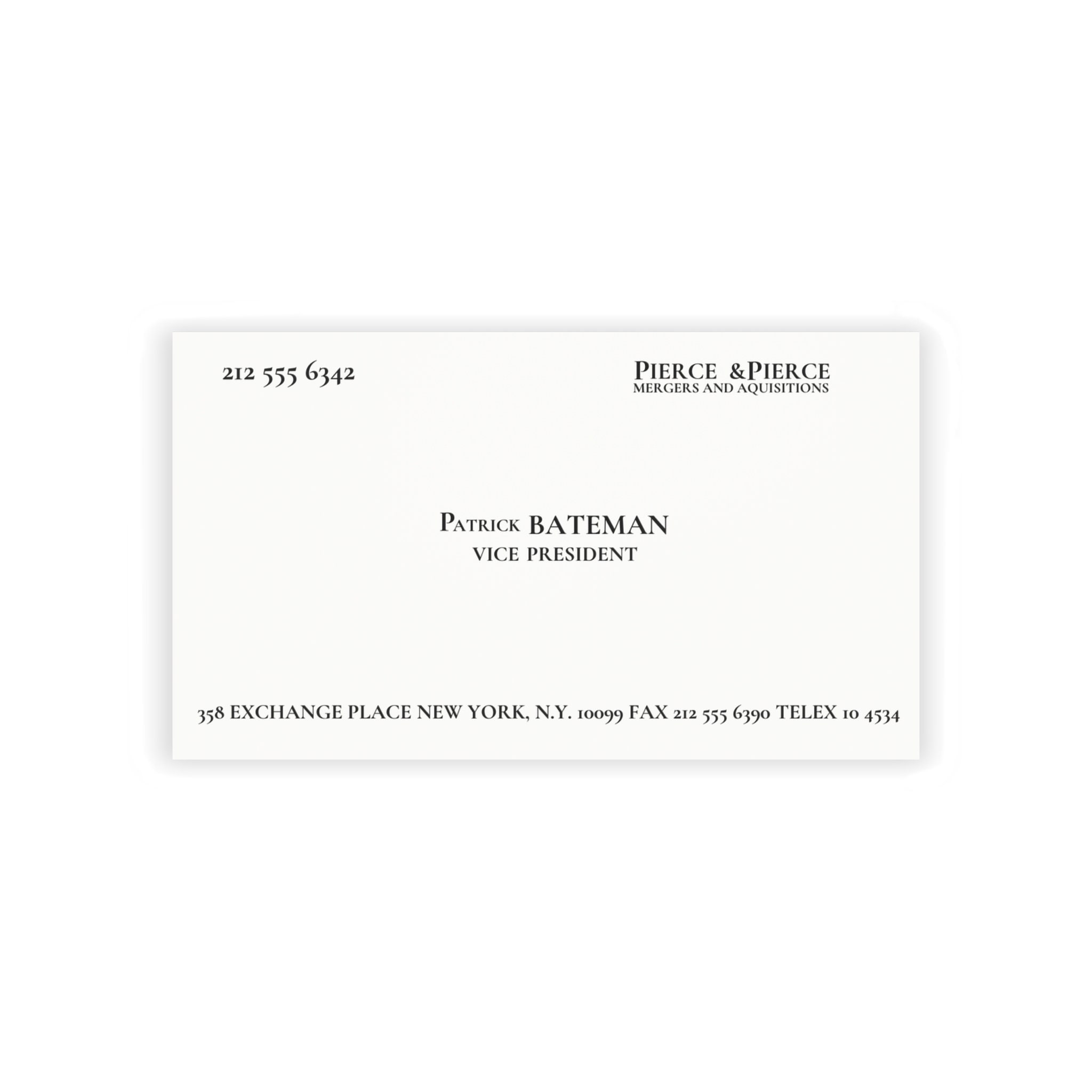 Patrick Bateman Business Card Template Patrick Bateman Business Card Template