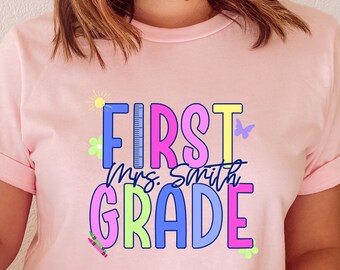 Custom grade school teacher shirt,Back To School Shirts,Teacher T-Shirt,Cute Teacher Gift,First Day of School Tee,Teacher Appreciation shirt