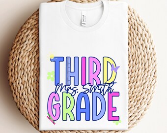 Custom grade school teacher shirt,Back To School Shirts,Teacher T-Shirt,Cute Teacher Gift,First Day of School Tee,Teacher Appreciation shirt
