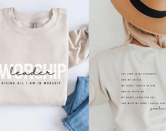 Regalo de líder de adoración, camisa de líder de adoración, sudadera cristiana, regalo de agradecimiento, regalo de gratitud, regalo para pastor, SALMOS 28, camisa de adoración