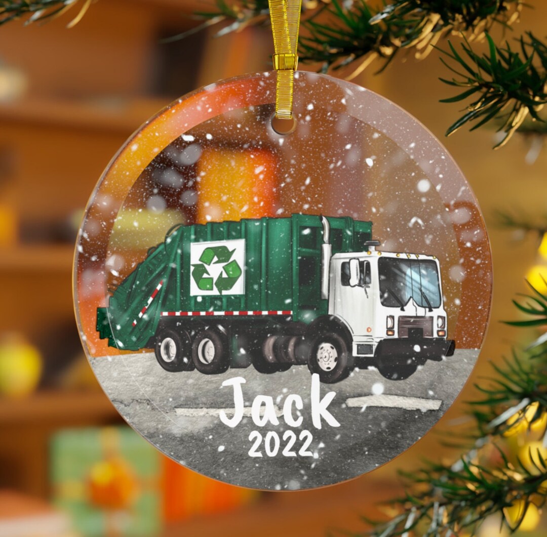 Garbage Truck Ornament Trash Truck Ornament Garbage Truck Etsy