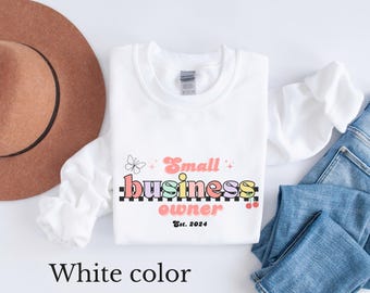 Small business owner sweatshirt, retro small business owner shirt, christmas gift small business owner, custom small business owner shirt