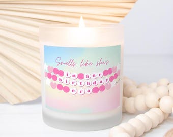 Birthday Era Scented Candle, Birthday Gift, friendship bracelet candle, birthday gift for mom friend, custom birthday concert tour merch