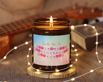 Birthday Era Scented Candle, Birthday Gift, friendship bracelet candle, birthday gift for mom friend, custom birthday concert tour merch
