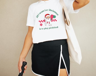 Christmas pickleball sweatshirt, pickleball Christmas shirt, cute pink pickleball Christmas sweatshirt, pickleball Christmas gift