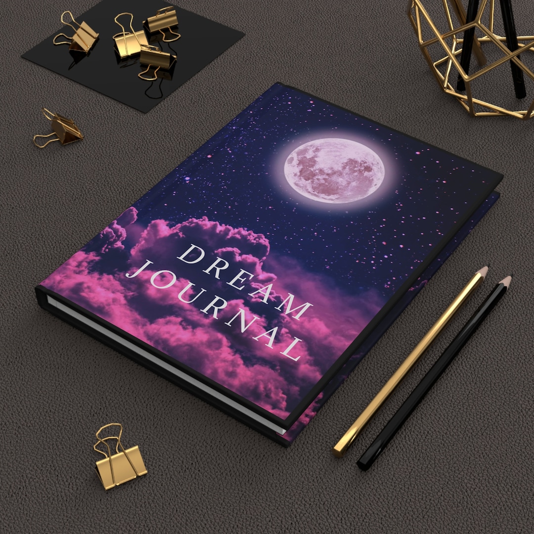 Dream Journal Full Moon Cloudy Night Sky Hardcover Journal - Etsy