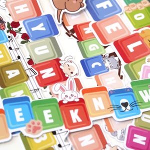 Straykids Skzoo Cute Name Blocks - Glossy Stickers