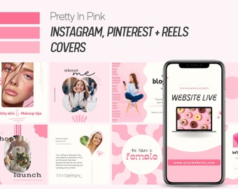 Pretty In Pink 'Barbie' Instagram Template | Pink Social Media Canva Template für Instagram & Pinterest | Lustige, wunderschöne rosa Posts + Walzen
