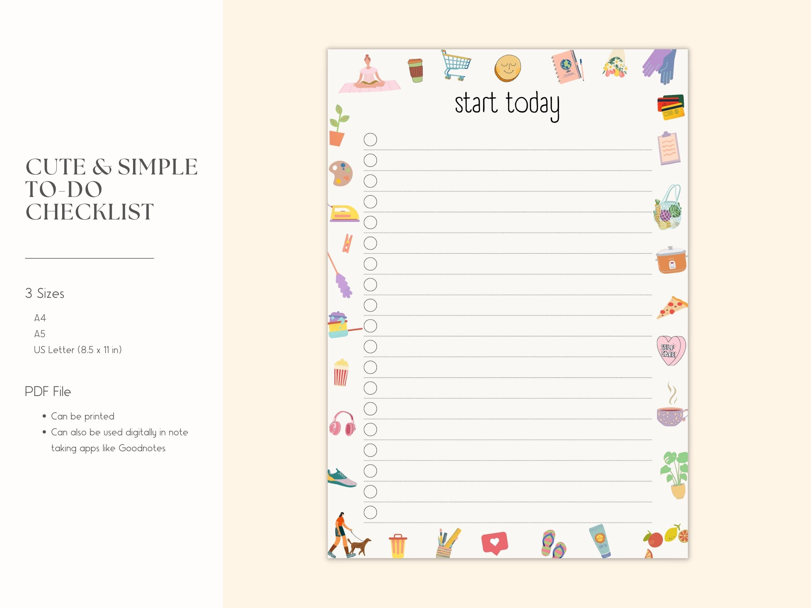 Cute to Do List | Digital or Printable Daily to Do List | Available in ...