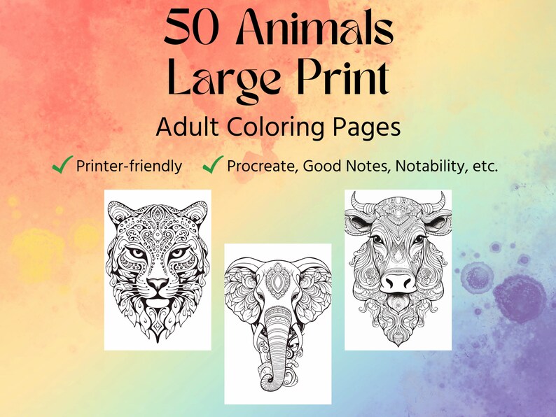 10 Wild Animal Adult Coloring Pages for Stress Relief