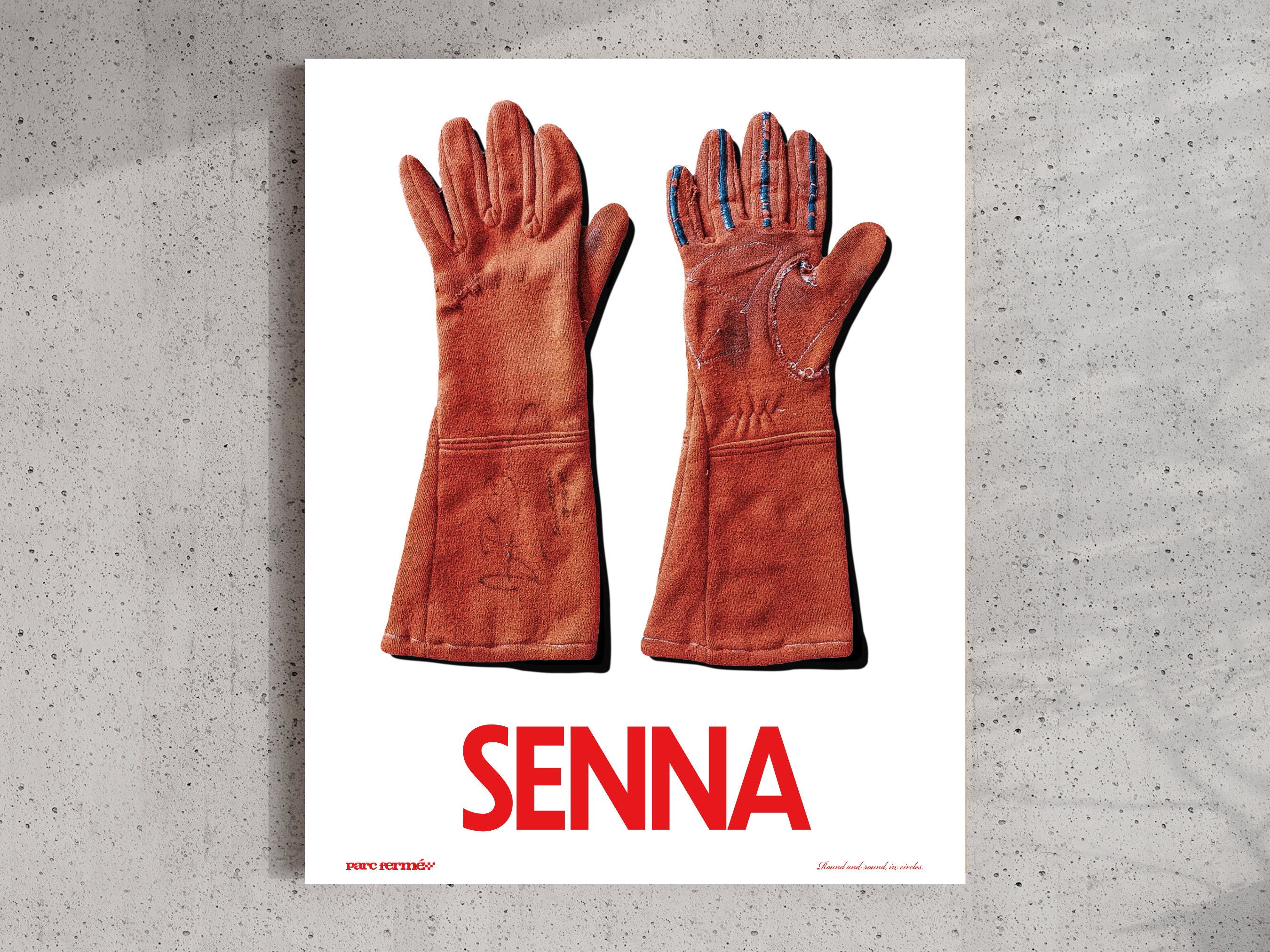 Ayrton Senna's Race-worn Race Gloves Print | White | Ultra-high