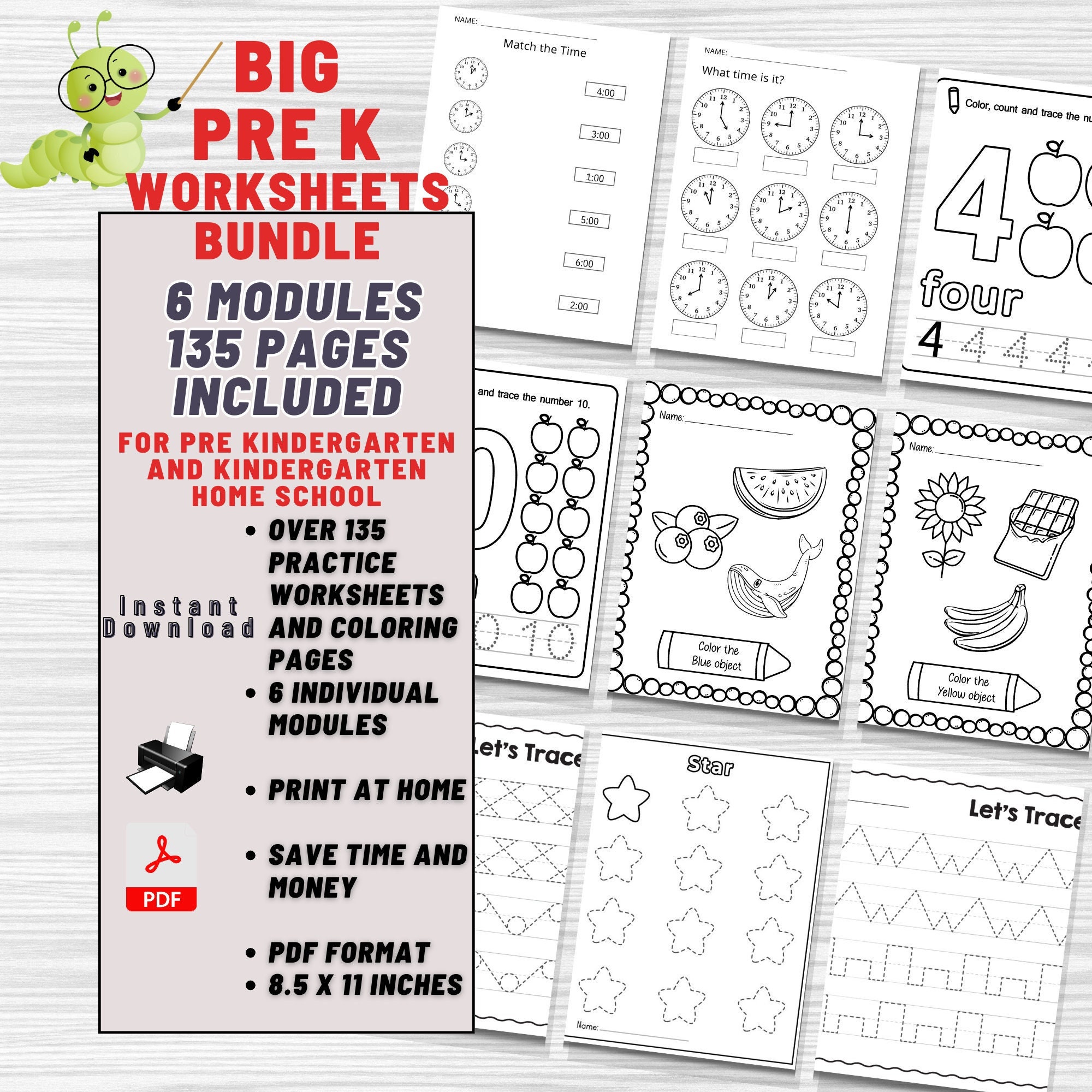 Pre K Worksheets for Pre Kindergarten Homeschool - Etsy