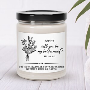 Willst du meine Brautjungfer Geschenk, Trauzeugin Vorschlag Kerze, Brautjungfer Geschenk, personalisierte Brautjungfer Geschenk, Braut Hochzeitsgeschenk, Brautjungfer sein