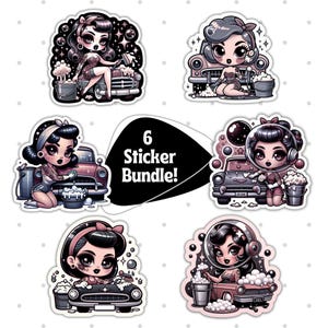 Retro Pinup Girl Sticker Bundle, Vintage Pinup Stickers, Cute Pinup Decals, Pinup Art Stickers for Laptop, Car, Notebook, Gifts