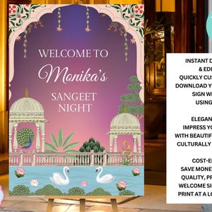 Customisable Digital Welcome Sign for Sangeet Night