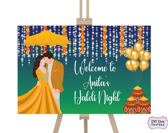 Haldi Sign - Indian Wedding Decor for your Haldi Ceremony in Vibrant and Festive Colours Indian Wedding Sign great Haldi Decor