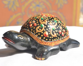 Shungite Turtle, Handmade Carved, painting turtle animal, Shungite figurine, turtoise figure, Carving turtle, Home decor animals, "4.3 Inch