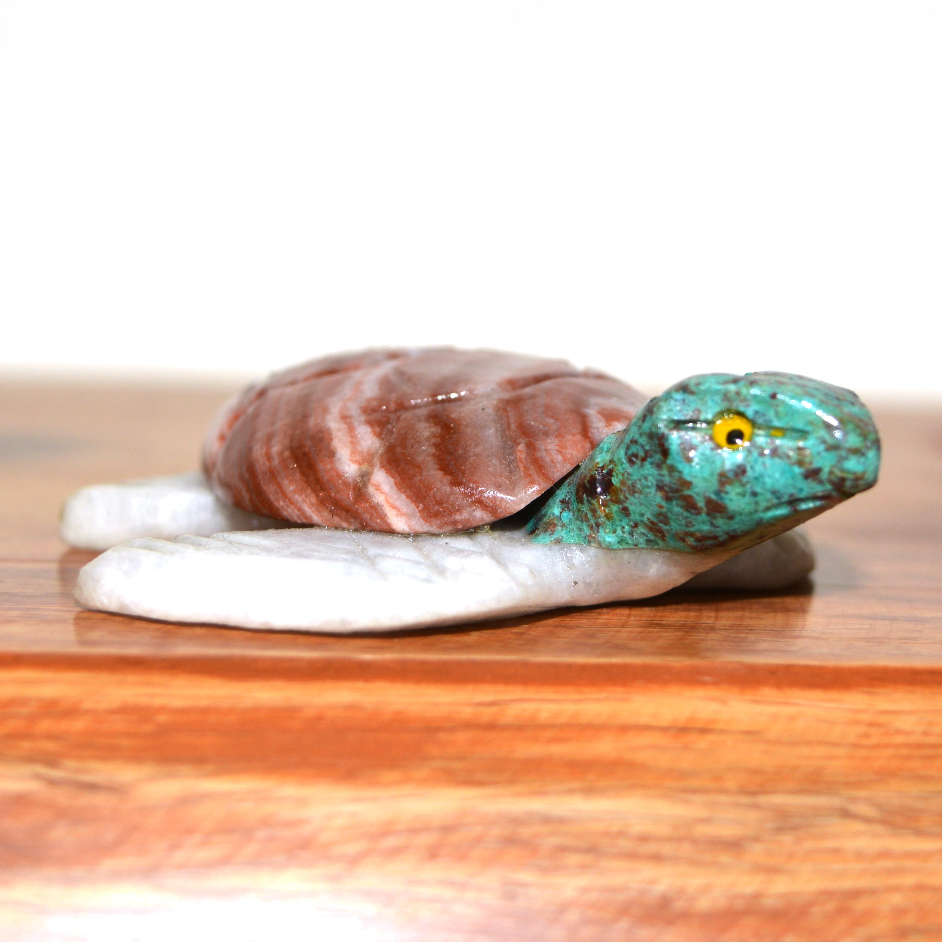 宝石のカメ、手作り彫刻、マルチストーン動物、ホームデコレーション