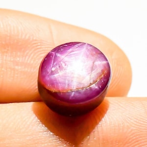 Star Ruby Cabochon, loose gemstone, "9.5CRT of 10X11X7mm round" hand polished, Natural Pink Ruby Gemstone for Ring Making