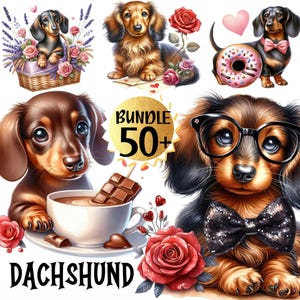 Dackel Dackel Hund, Dackel Hund, Dackel Hund, Hunde Illustration, niedliches Geschenk für Kinder und Planner, digitale Datei