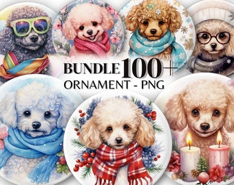 クリスマス トイプードル オーナメント PNG、トイプードル 昇華、西洋