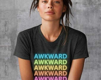 T-shirt amusant - Chemise style années 80 au néon | chemise rétro | Cadeau pour fille des années 90, cadeau introverti