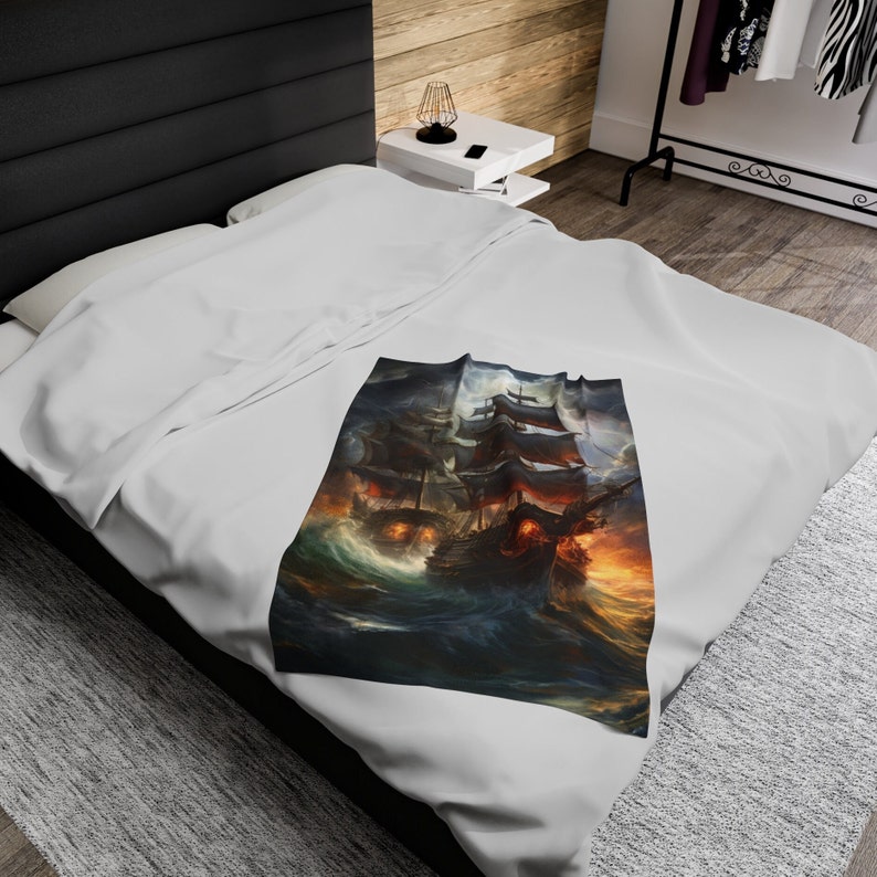 Pirate Pattern Print Blanket