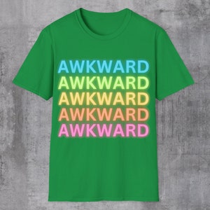 Funny T-Shirt 80's Style Neon Look Shirt Retro Shirt Gift for 90's Girl, Introvert Gift Irish Green