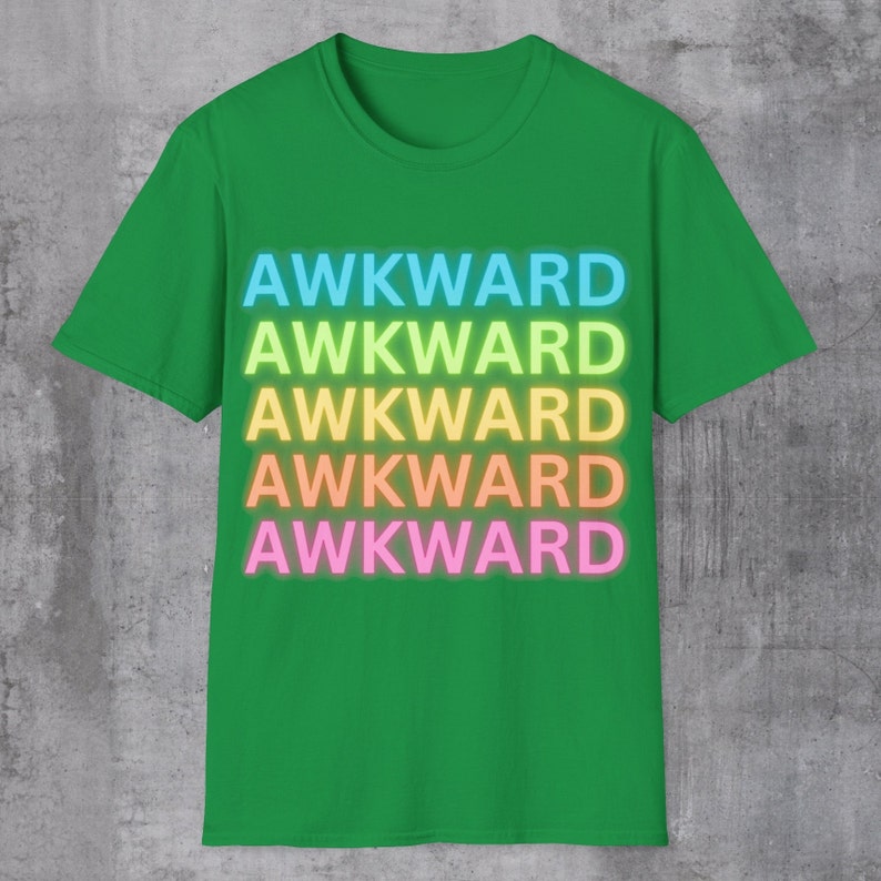 Funny T-Shirt 80's Style Neon Look Shirt Retro Shirt Gift for 90's Girl, Introvert Gift Irish Green