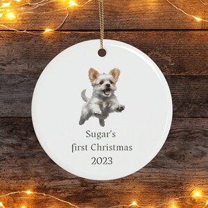 Personalized Pet&#39;s First Christmas Ornament - Personalized Photo Ornament - Perfect Gift for New Pet Parent