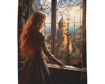 Coperta in velluto di peluche della principessa Rapunzel / Coperta in velluto di peluche della fiaba incantata