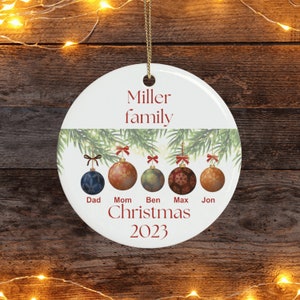 Personalized Family Christmas Ornament - Custom Made-to-Order Christmas Ornament - Family Gift