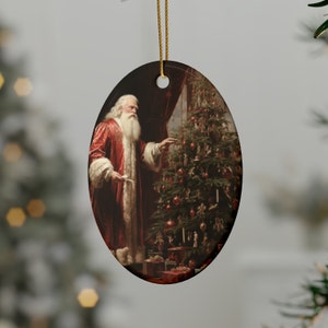 Viktorianische Weihnachtsmann Weihnachtsverzierung - Keramik Weihnachtsdekoration