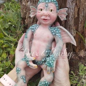 Handmade Silicone Baby Dragon – Soft Fantasy Art Doll – Platinum Silicone Creature – OOAK Collectible Reborn silicone Dragon