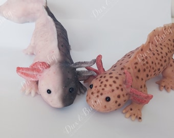 Axolotl, realistic full silicone about 7.5 inches