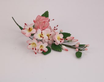 Light Pink Roses & Blossoms Fillers Hand-made Flower Sprays | Cake Topper | Weddings, Anniversary, Engagement, Bridal Shower, Birthday, Hen
