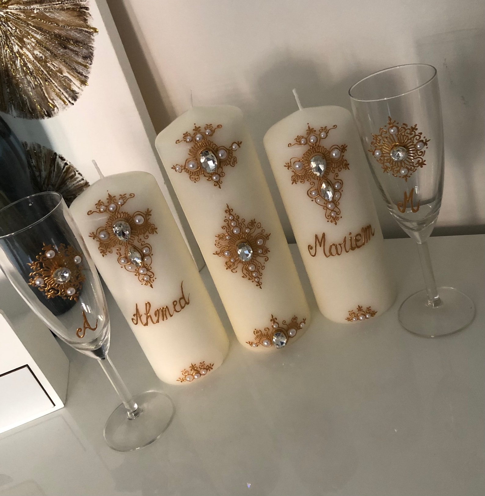 Bougie personnalisée bougie henné manhdi coffret mariage Etsy France