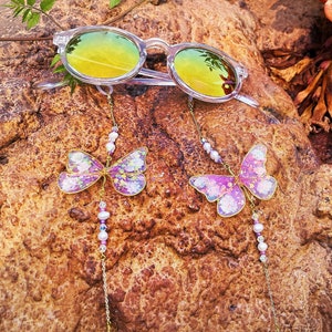 Butterfly Glasses Chain, Fairycore Eyeglasses Chain, Glittering Swarovski Crystal Sunglasses Chain, Magical Fairy Jewelry, Cottagecore Gift