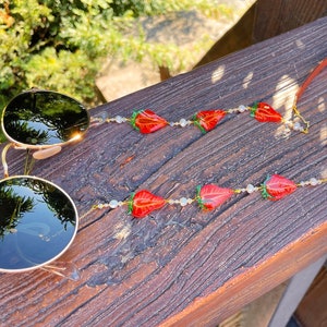 Strawberry Glasses Chain, Cute Fruit Slices Eyeglasses Chain, Fairycore Lightweight Sunglasses Chain, Beach Jewelry, Juicy Summer Gift