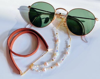 Crystal Beaded Glasses Chain | Super Lightweight Sunglasses Chain | Pearls Eyewear Chain | Swarovski Crystal Lanyard | Wedding Bride Gift