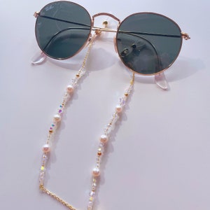 Crystal Beaded Glasses Chain Super Lightweight Sunglasses Chain Pearls Eyewear Chain Swarovski Crystal Lanyard Wedding Bride Gift image 8