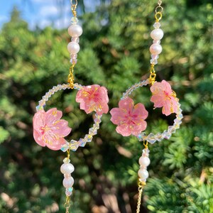 Sakura Glasses Chain, Cherry blossom Kawaii Sunglasses Chain, Japanese Flower Swarovski Crystal Glasses Chain, Bridesmaid Cute Wedding Gift image 9