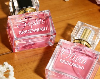 Personalisierte Brautjungfer Parfüm Flasche, Custom Name nachfüllbar Glas Spray, Junggesellinnenabschied Trauzeugin Geschenk, Braut Party Andenken