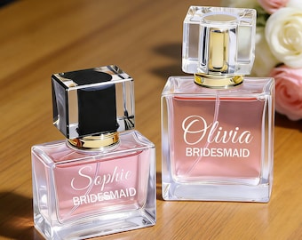 Personalisierte Parfüm Flasche, Custom Name nachfüllbar Glas Spray, Brautjungfer Geschenk, Trauzeugin Andenken, Hochzeit Gunsten, Brautparty Geschenk