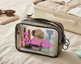Custom Name Toiletry Bag for Athletes Clear Makeup Bag Sport Accessory Organizer Workout Essentials Bag
