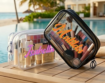 Personalized Gym Bag Pouch Custom Name Toiletry Bag for Athletes Clear Makeup Bag Sport Accessory Organizer Workout Essentials Bag