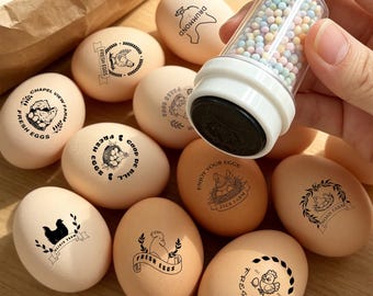 Personalized Egg Carton Stamp, Custom Egg Stamp, Chicken Coop Gifts For Farmer, Fresh Egg Stamp for Farm, Name Stamp, Chicken Egg Stamp