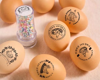 Egg Branding Stamp, Custom Egg Stamp for Fresh Eggs, Personalized Egg Carton Stamp, Chicken Keeper Gift, Rubber Stamp Eggs, Farm Stamp