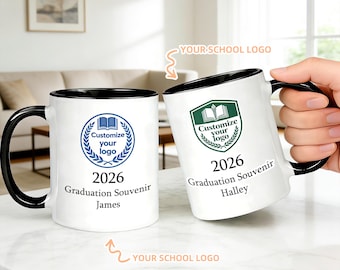 Custom Logo Mug, 16oz Campus Logo Cup, Graduation Souvenir